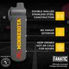 Campus Colors NCAA Stainless Steel Water Bottle - Twist on cap - 24 oz - Carry Clip - Keeps Your Drinks Hot or Cold for Hours (Minnesota Golden Gophers - Sport Gray) view 2