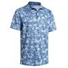 Golf Shirts for Men Dry Fit Short Sleeve Moisture Wicking Print Performance Sport Casual Men Polo Shirts Blue Leaf view 1