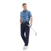 Golf Shirts for Men Dry Fit Short Sleeve Moisture Wicking Print Performance Sport Casual Men Polo Shirts Blue Leaf view 2