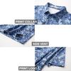 Golf Shirts for Men Dry Fit Short Sleeve Moisture Wicking Print Performance Sport Casual Men Polo Shirts Blue Leaf view 4