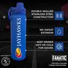 Campus Colors NCAA Stainless Steel Water Bottle - Twist on cap - 24 oz - Carry Clip - Keeps Your Drinks Hot or Cold for Hours (Kansas Jayhawks - Royal) view 2