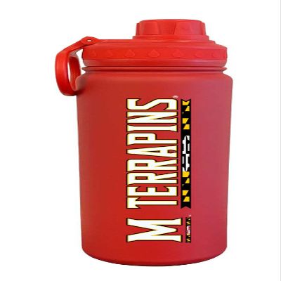 Campus Colors NCAA Stainless Steel Water Bottle - Twist on cap - 24 oz - Carry Clip - Keeps Your Drinks Hot or Cold for Hours (Maryland Terrapins - Red)