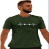 5X-Large Forest Green Unisex Barbell Heartbeat Weightlifting Gym Workout Gift Idea T-Shirt view 1