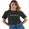 5X-Large Forest Green Unisex Barbell Heartbeat Weightlifting Gym Workout Gift Idea T-Shirt view 3