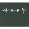 5X-Large Forest Green Unisex Barbell Heartbeat Weightlifting Gym Workout Gift Idea T-Shirt view 4