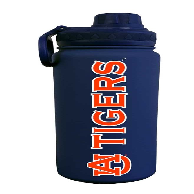 Campus Colors NCAA Stainless Steel Water Bottle - Twist on cap - 24 oz - Carry Clip - Keeps Your Drinks Hot or Cold for Hours (Auburn Tigers - Navy)