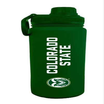 Campus Colors NCAA Stainless Steel Water Bottle - Twist on cap - 24 oz - Carry Clip - Keeps Your Drinks Hot or Cold for Hours (Colorado State Rams - Green)