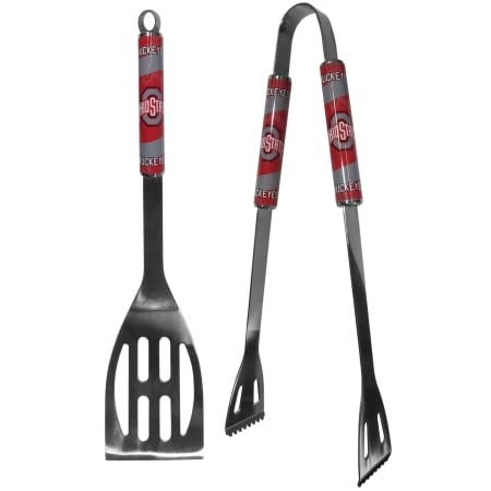 Siskiyou Sports C2BQ38 NCAA Ohio St. Buckeyes 2 Piece Steel BBQ Tool Set