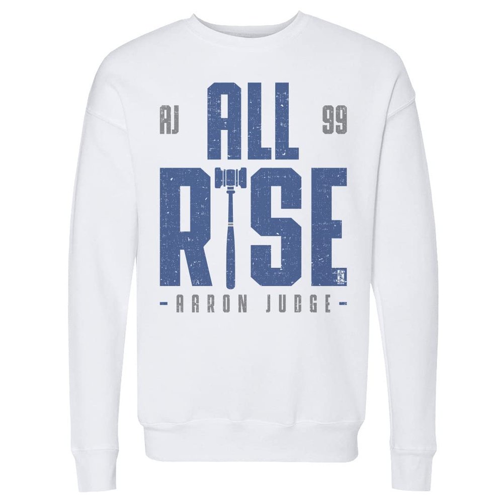 500 LEVEL Aaron Judge Sweatshirt (Crew Sweatshirt, XX-Large, White) - Aaron Judge Rise B