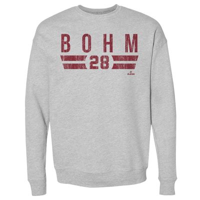 500 LEVEL Alec Bohm Sweatshirt (Crew Sweatshirt, XX-Large, Heather Gray) - Alec Bohm Philadelphia Font