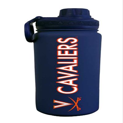 Campus Colors NCAA Stainless Steel Water Bottle - Twist on cap - 24 oz - Carry Clip - Keeps Your Drinks Hot or Cold for Hours (Virginia Cavaliers - Navy)