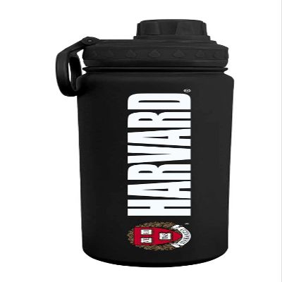 Campus Colors NCAA Stainless Steel Water Bottle - Twist on cap - 24 oz - Carry Clip - Keeps Your Drinks Hot or Cold for Hours (Harvard Crimson - Black)