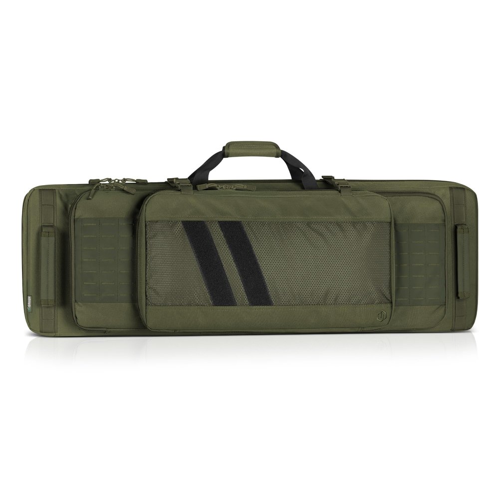 Savior Equipment Specialist Series Tactical Double Long Gun Bag Case Backpack 4 Pistol Handgun Storage, Lockable Zippers, Padded Drag Handles, w/Adjustable Shoulder Strap, 36 Inch Olive Drab Green