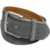 351000-AE354NB Men's Belt Suede Full Leather Belt Casual Dress Leather Belt 1-3/8"(35mm) Wide (Gray, 32) view 1