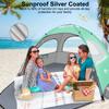 YITGOG Beach Tent Sun Shelter for 3-4 Person, Baby Beach Tent with UV Protection, 3 Mesh Roll Up Windows & 8.0mm Fiberglass, Easy Assemble (Green) view 4
