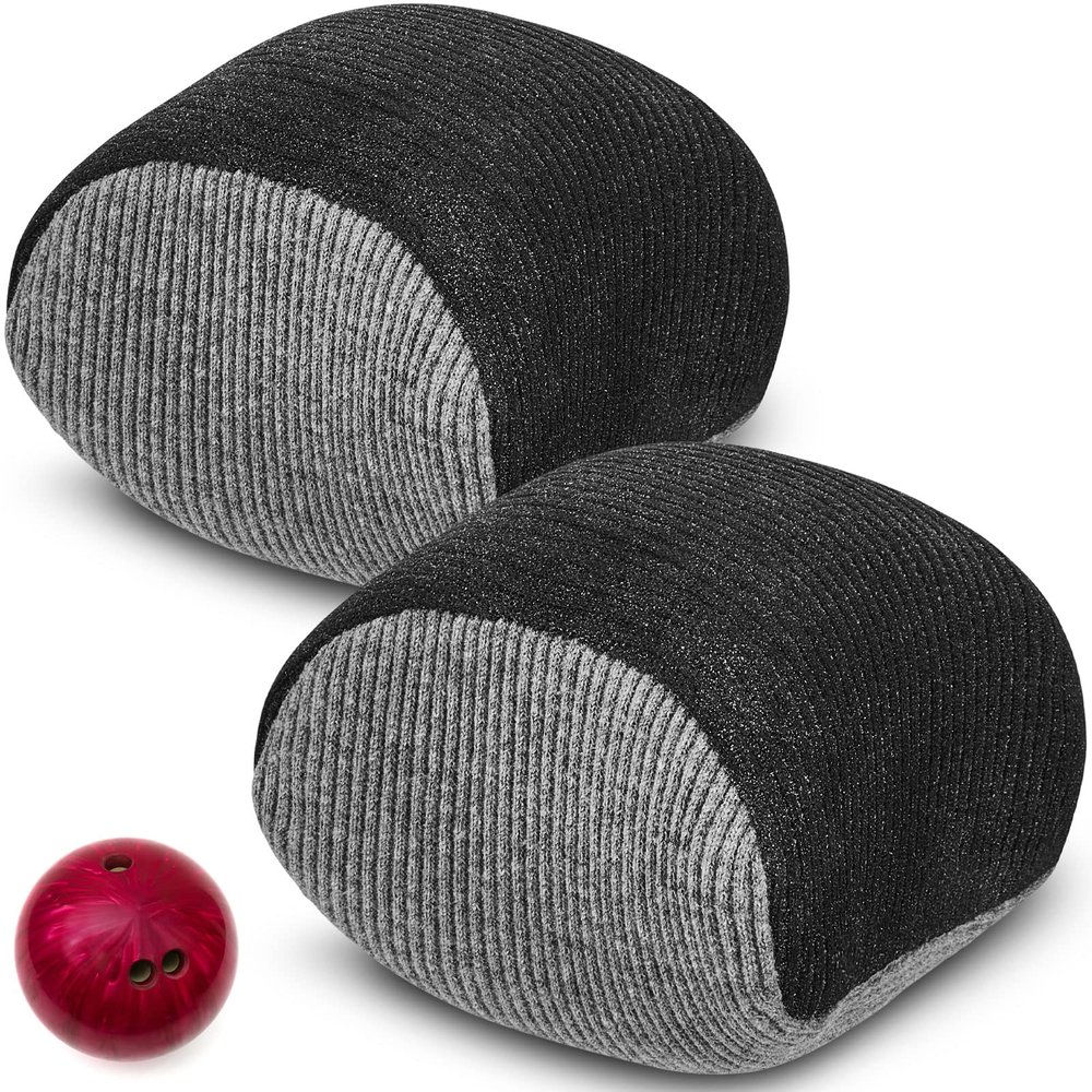 Lewtemi 2 Pcs Microfiber Ultra Dry Bowling Grip Ball, Microfiber Bowling Rosin Bags for Hands for Golf Lifting Rock Climbing Tennis Gymnastics (Black and Gray)