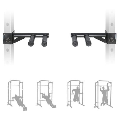 SYL Fitness Dip Bar Attachments for 2" x 2" or 3" x 3" Power Rack - Narrow & Wide Dips Double Handles (Patent Pending) (For 2" x 2" Rack)