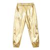 easyforever Girls High Waist Glossy Metallic Elastic Dance Pants Hip Hop Trousers Streetwear Dancewear Sweatpant Gold 16 Years view 3