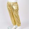 easyforever Girls High Waist Glossy Metallic Elastic Dance Pants Hip Hop Trousers Streetwear Dancewear Sweatpant Gold 16 Years view 4