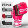 WYOX MMA Gloves Grappling Sparring, Boxing Gloves Men Women Muay Thai Martial Arts Training, Half Finger Adjustable Mitts Wrist Support Kickboxing Gloves (Pink, L/XL (21-27 cm)) view 3
