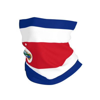 Costa Rica Flag Polyester Flag Neck Gaiter Face Mask, Sun Dust Protection Neck Wraps Balaclava, Reusable Masks Scarf Bandana Multicolor