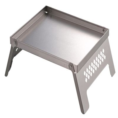 Captain Stag UG-3302 Bonfire Stand, Mini Table, Kamado Dye, for B5 Type, Stainless Steel, Silver