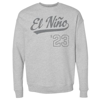 500 LEVEL Fernando Tatis Jr. Sweatshirt (Crew Sweatshirt, XX-Large, Heather Gray) - Fernando Tatis Jr. El Nino 2019 Players Weekend Script S