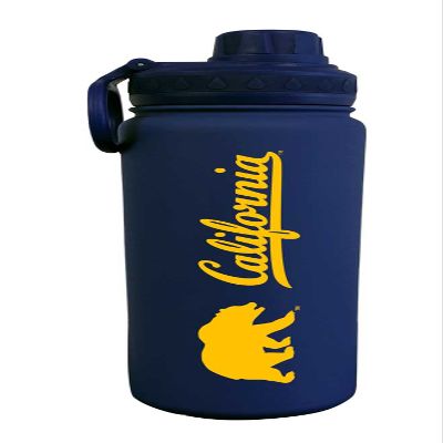 Campus Colors NCAA Stainless Steel Water Bottle - Twist on cap - 24 oz - Carry Clip - Keeps Your Drinks Hot or Cold for Hours (Cal Golden Bears - Navy)