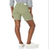 Women's Basic Light Olive Green Bermuda Short with Fray Hem view 4