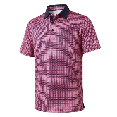 Golf Shirts for Men Dry Fit Short Sleeve Moisture Wicking Print Performance Sport Casual Men Polo Shirts Sorbet Flagpole