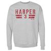 500 LEVEL Bryce Harper Philadelphia Font Crewneck Sweatshirt (Heather Gray, XX-Large) view 1