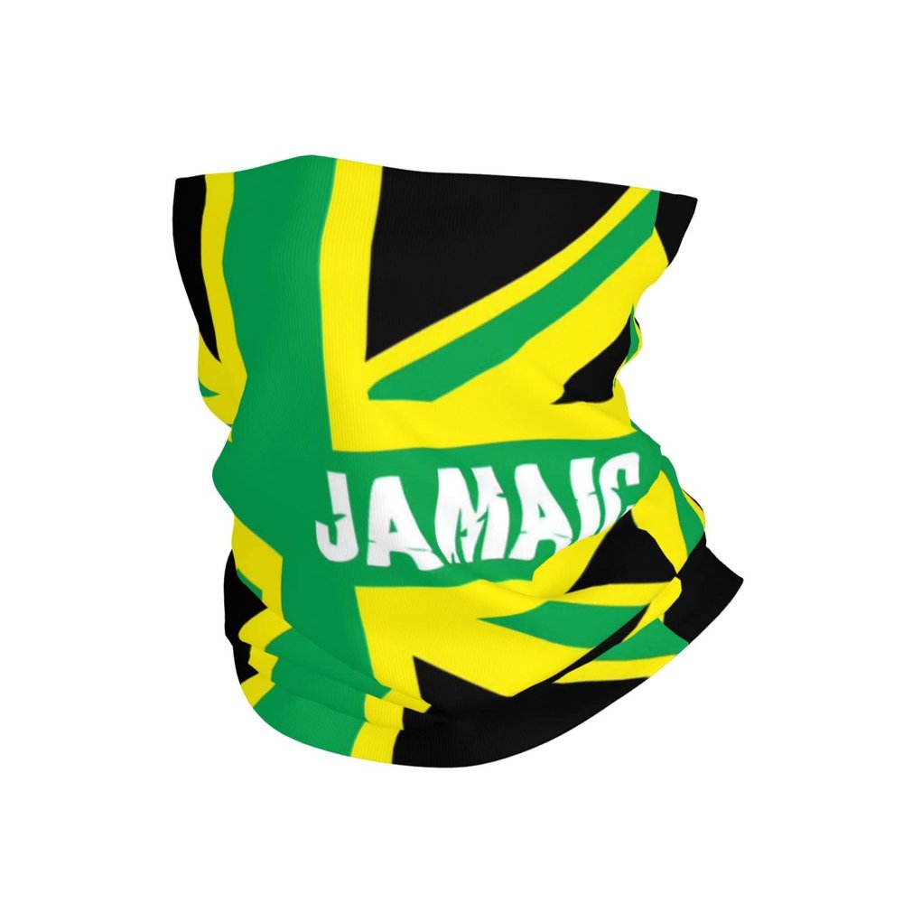 Summer Face Mask Breathable Sun Protection Jamaica Jamaican Kingdom Flag Neck Gaiter for Fishing Hiking Camping Outdoors Versatile Headwrap Multicolor