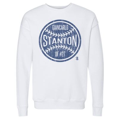 500 LEVEL Giancarlo Stanton Sweatshirt (Crew Sweatshirt, XX-Large, White) - Giancarlo Stanton Ball B
