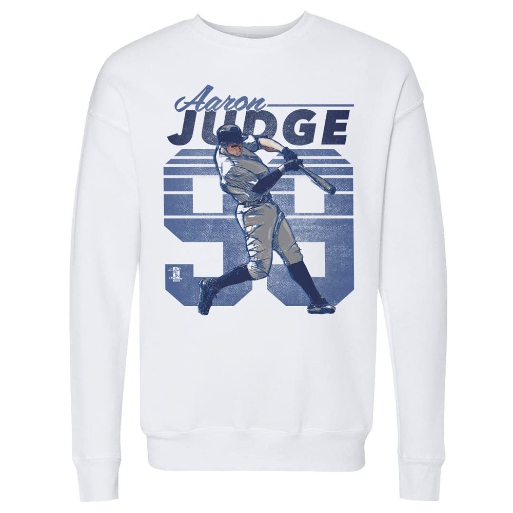 500 LEVEL Aaron Judge Sweatshirt (Crew Sweatshirt, XX-Large, White) - Aaron Judge Retro B