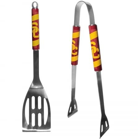 Siskiyou Sports C2BQ53 NCAA USC Trojans 2 Piece Steel BBQ Tool Set