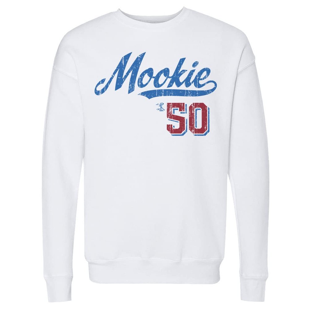 500 LEVEL Mookie Betts Sweatshirt (Crew Sweatshirt, XX-Large, White) - Mookie Betts Script
