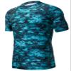 ADOREISM Men's Rash Guard Short Sleeve Quick-Dry UPF 50+ Sun Protection Compression Swim Shirts for Surfing Hiking Fishing (Pixel Green, XL) view 1