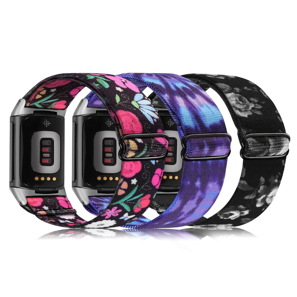 Wearlizer Elastic Band Compatible with Fitbit Charge 6/Charge 5 Bands Women