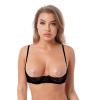 iiniim Women's 1/2 Cup Brassiere Push Up Bra Shapewear Posture Padded Underwire Bra Tops Black A 4X-Large view 3
