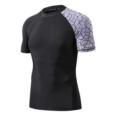 ADOREISM Men's Rash Guard Short Sleeve Quick-Dry UPF 50+ Sun Protection Compression Swim Shirts for Men (Chapped, L)