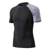 ADOREISM Men's Rash Guard Short Sleeve Quick-Dry UPF 50+ Sun Protection Compression Swim Shirts for Men (Chapped, L) view 1