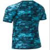 ADOREISM Men's Rash Guard Short Sleeve Quick-Dry UPF 50+ Sun Protection Compression Swim Shirts for Surfing Hiking Fishing (Pixel Green, 3XL) view 2