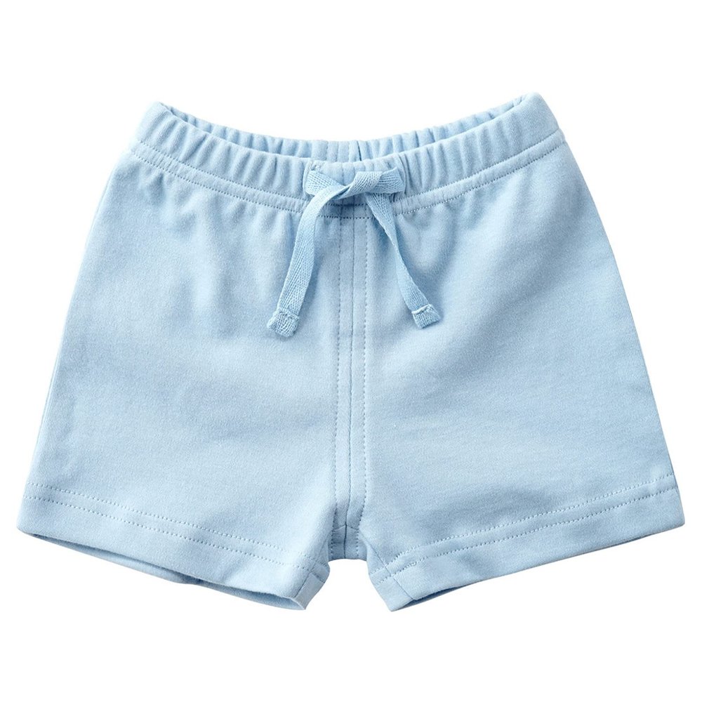 ACSUSS Unisex Baby Girls Boys Cotton Casual Shorts Pull On Drawstring Solid Color Booty Shorts Blue 6-12 Months