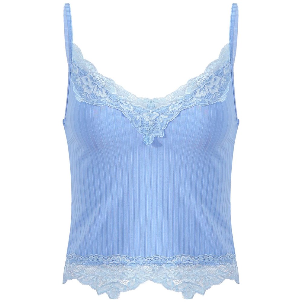 ACSUSS Lace Patchwork Crop Top Y2k E Girls Clothes Fairy Grunge Style Cropped Tees Cami Ribbed Knitted Tank Tops Blue #1 3XL