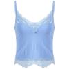ACSUSS Lace Patchwork Crop Top Y2k E Girls Clothes Fairy Grunge Style Cropped Tees Cami Ribbed Knitted Tank Tops Blue #1 3XL view 1