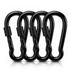 AUTMATCH Carabiner Clips, 3" Carbon Steel Spring Snap Hook Caribeener Clips Buckle Pack Grade Heavy Duty Carabiners Quick Link for Camping, Fishing, Hiking, Traveling, Locking Black, 4 Pack view 1