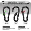 AUTMATCH Carabiner Clips, 3" Carbon Steel Spring Snap Hook Caribeener Clips Buckle Pack Grade Heavy Duty Carabiners Quick Link for Camping, Fishing, Hiking, Traveling, Locking Black, 4 Pack view 2