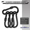 AUTMATCH Carabiner Clips, 3" Carbon Steel Spring Snap Hook Caribeener Clips Buckle Pack Grade Heavy Duty Carabiners Quick Link for Camping, Fishing, Hiking, Traveling, Locking Black, 4 Pack view 3