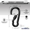AUTMATCH Carabiner Clips, 3" Carbon Steel Spring Snap Hook Caribeener Clips Buckle Pack Grade Heavy Duty Carabiners Quick Link for Camping, Fishing, Hiking, Traveling, Locking Black, 4 Pack view 4