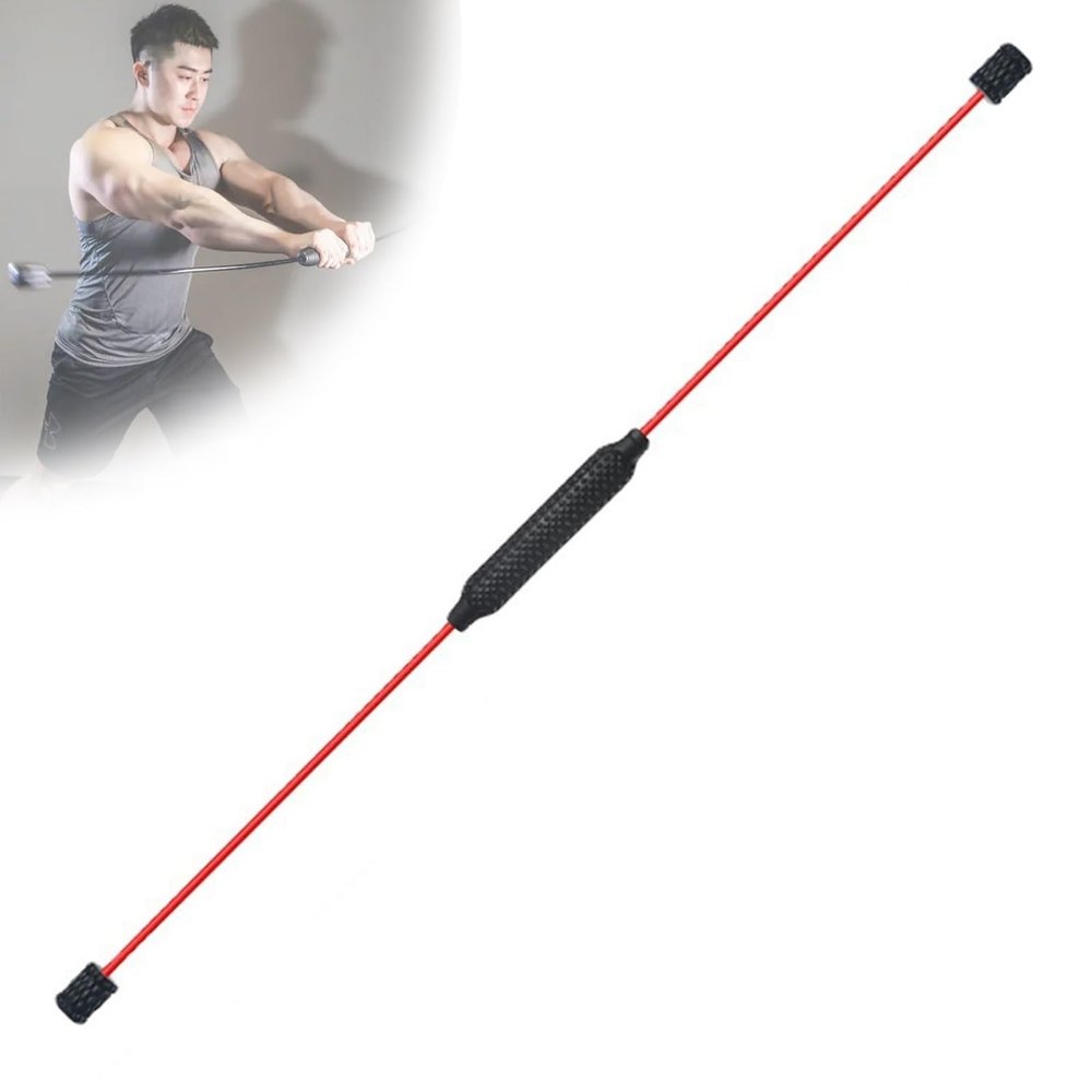 DYK&NX Multifunctional Unisex's Swing Stick, Fitness Bar Elastic Bar, for Variety of Exercises Such as Arms, Shoulders, and Abdominal Muscles (Color : Red)